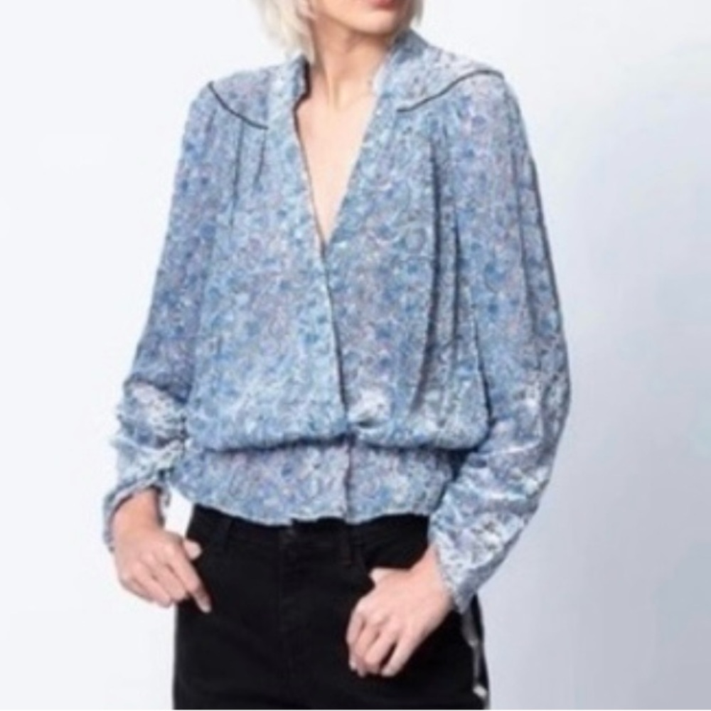 Zadig & Voltaire Velvet Burnout Top Sz L